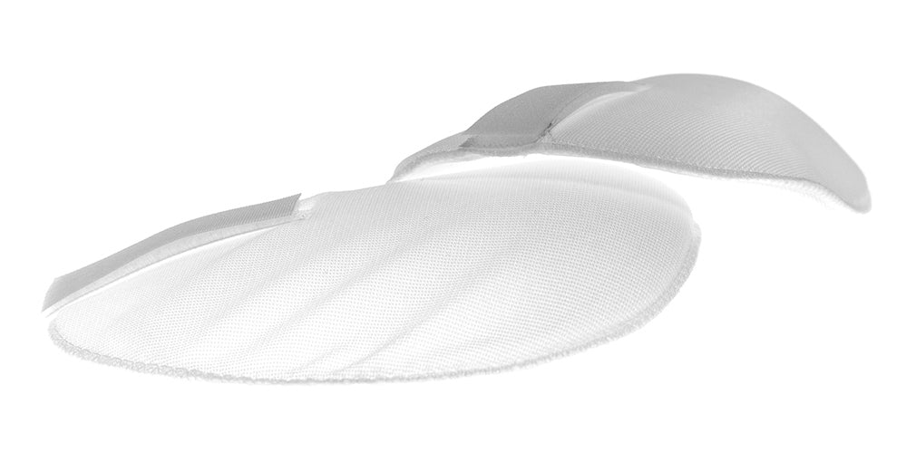 Schulterpolster 11R mit Klettband in Weiß von VENO – Ansicht eines Paars Schulterpolster auf weißem Hintergrund